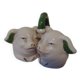 Saliere porcelaine cochons
