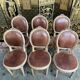 Suite of 6 Louis XVI 1900 leather chairs