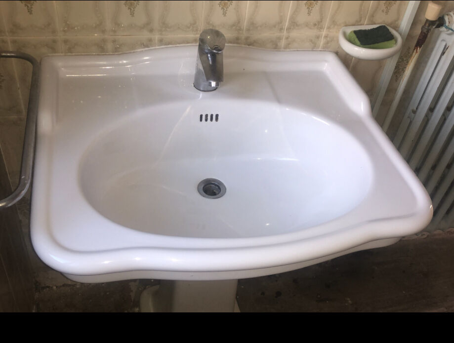 Old earthenware washbasin