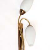 Double opaline flute wall light