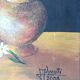 Small oil painting on canvas still life bouquet of flowers