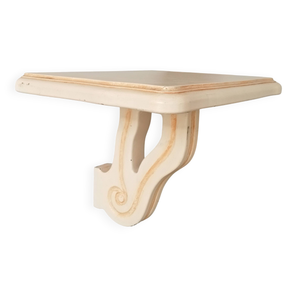 Console étagère murale vintage en chêne massif