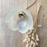 Pair of vintage flower pendants in frosted glass