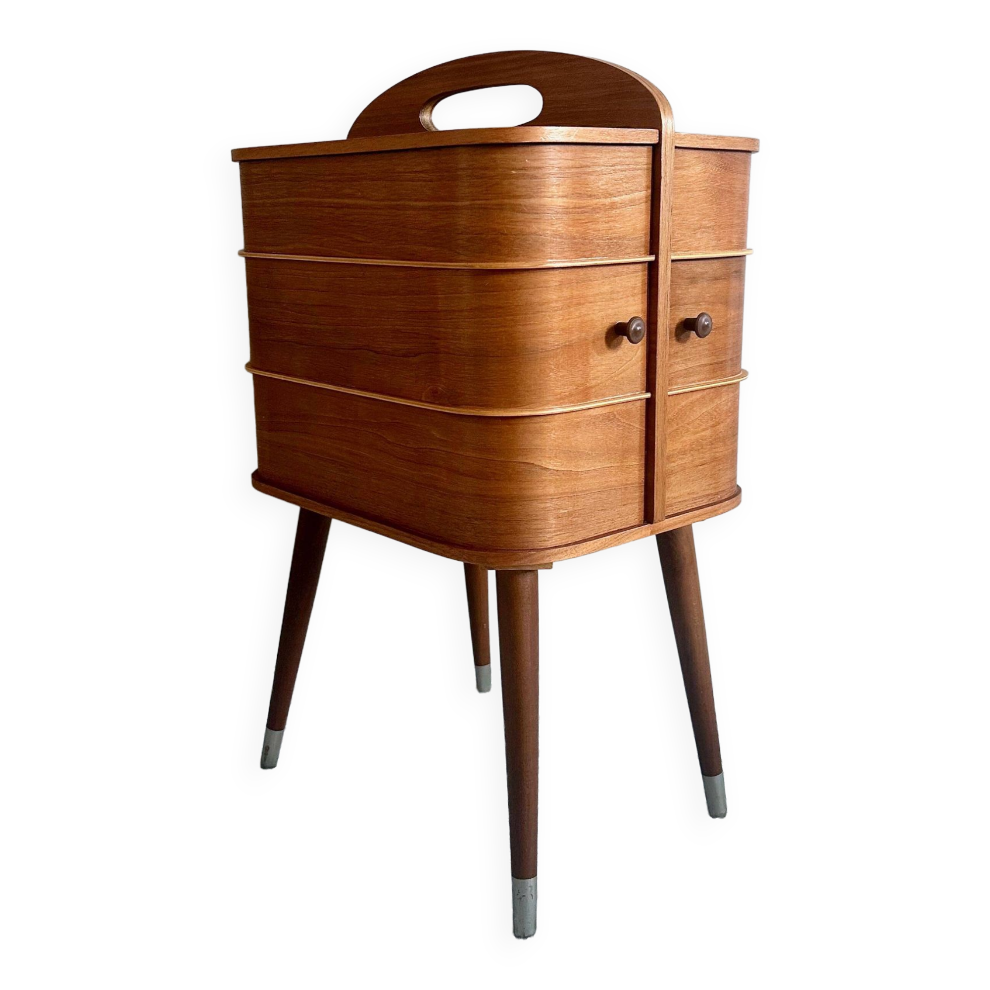 Mid Century sewing box, sewing table, side table, Danish Design, Vintage 60's