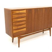 Scandinavian walnut sideboard, Möbelfabrik Linen, Horda, Sweden, 1960