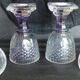 2 antique glass bonbonnières in the shape of pine cones.