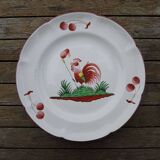 Ancienne Assiette Coq en Faïence - St Clément France