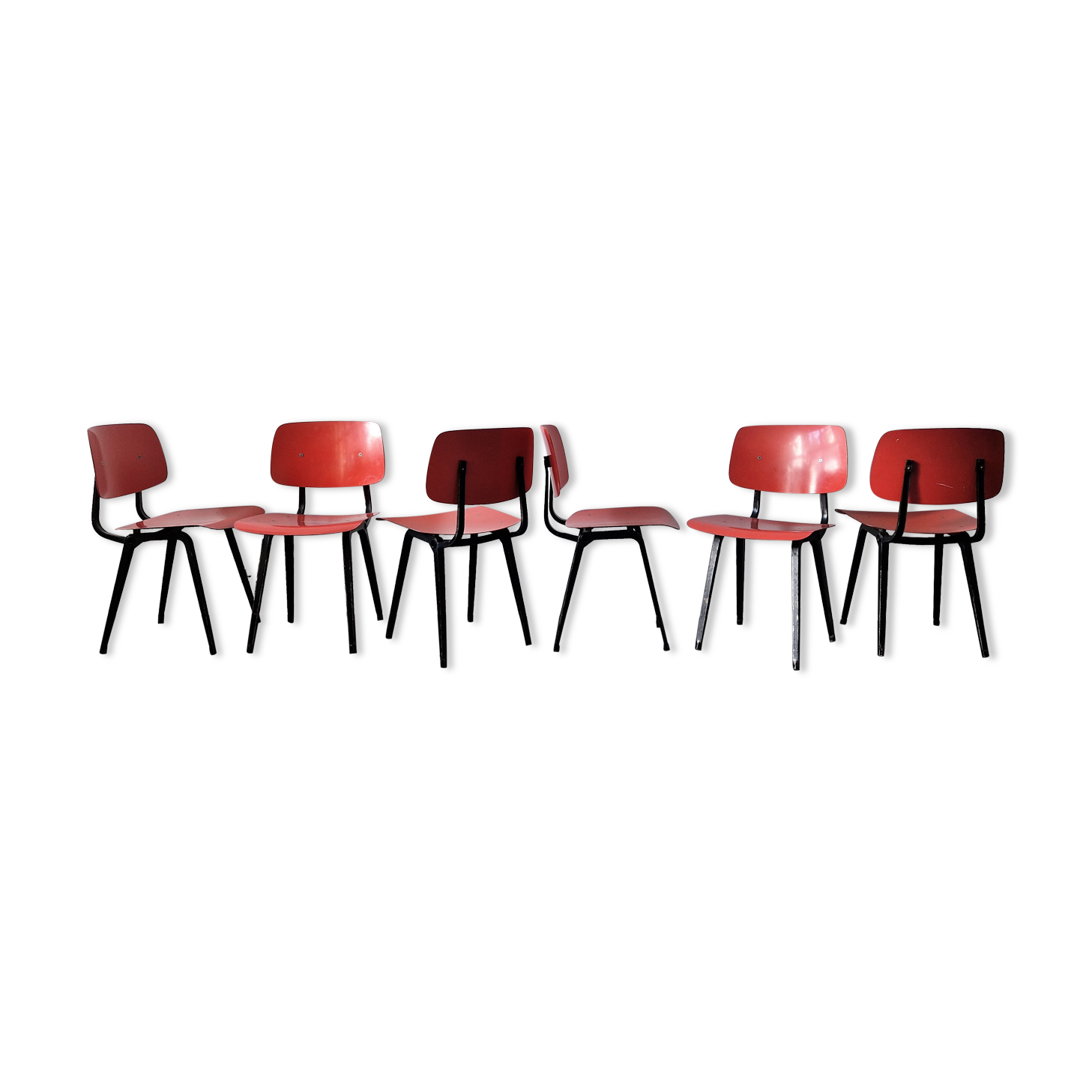 6 Revolt chairs by Friso Kramer for Ahrend De Cirkel, the Netherlands, 1956