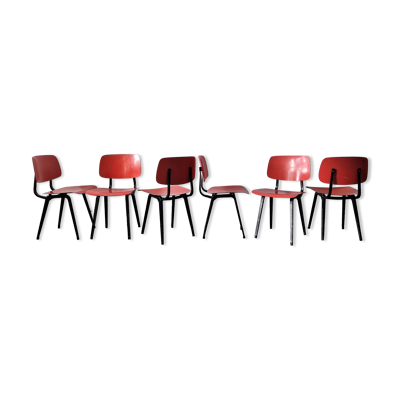 6 chaises Revolt par Friso Kramer pour Ahrend De Cirkel, Pays-Bas, 1956