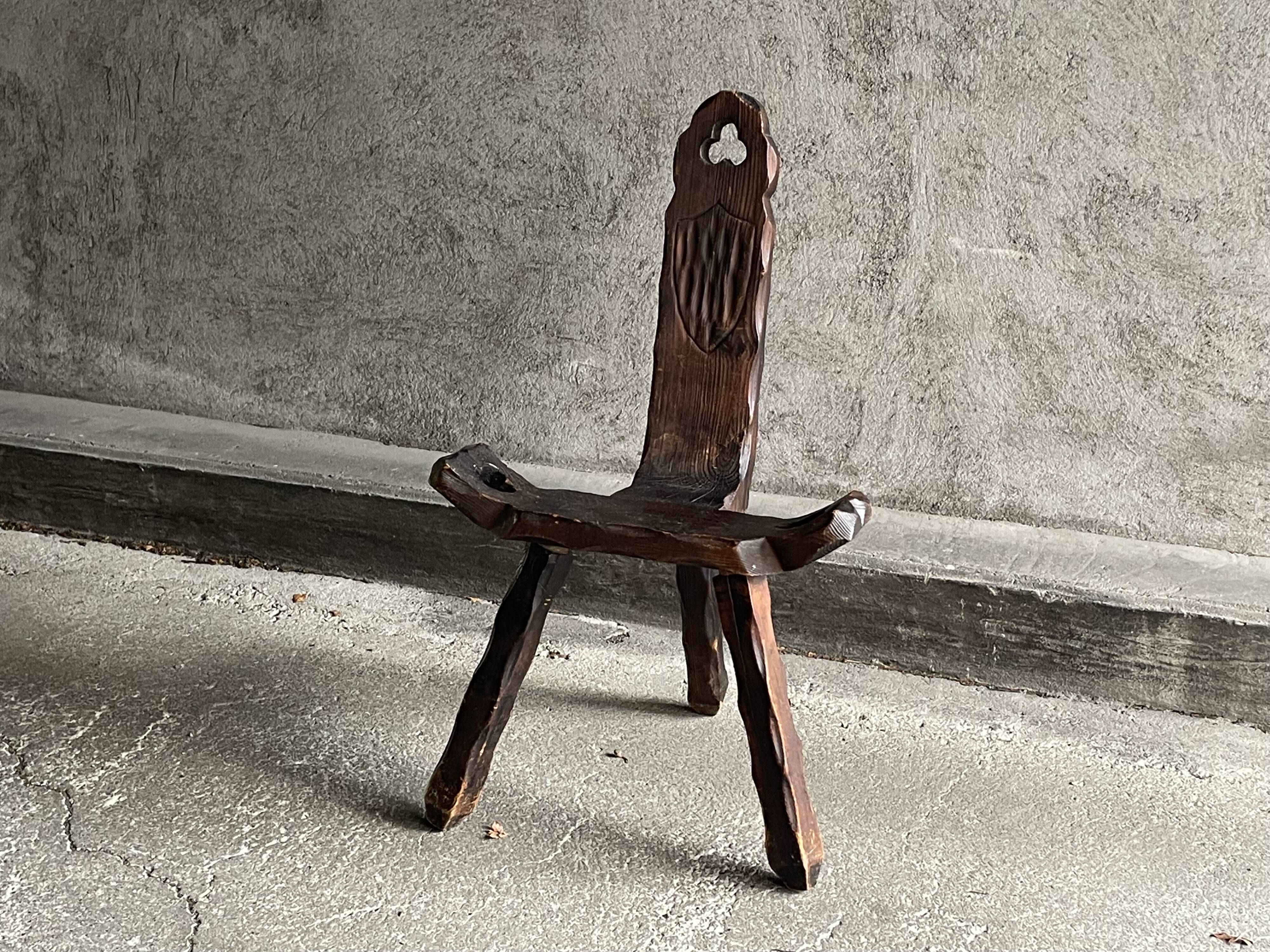 Brutalist tripod chair