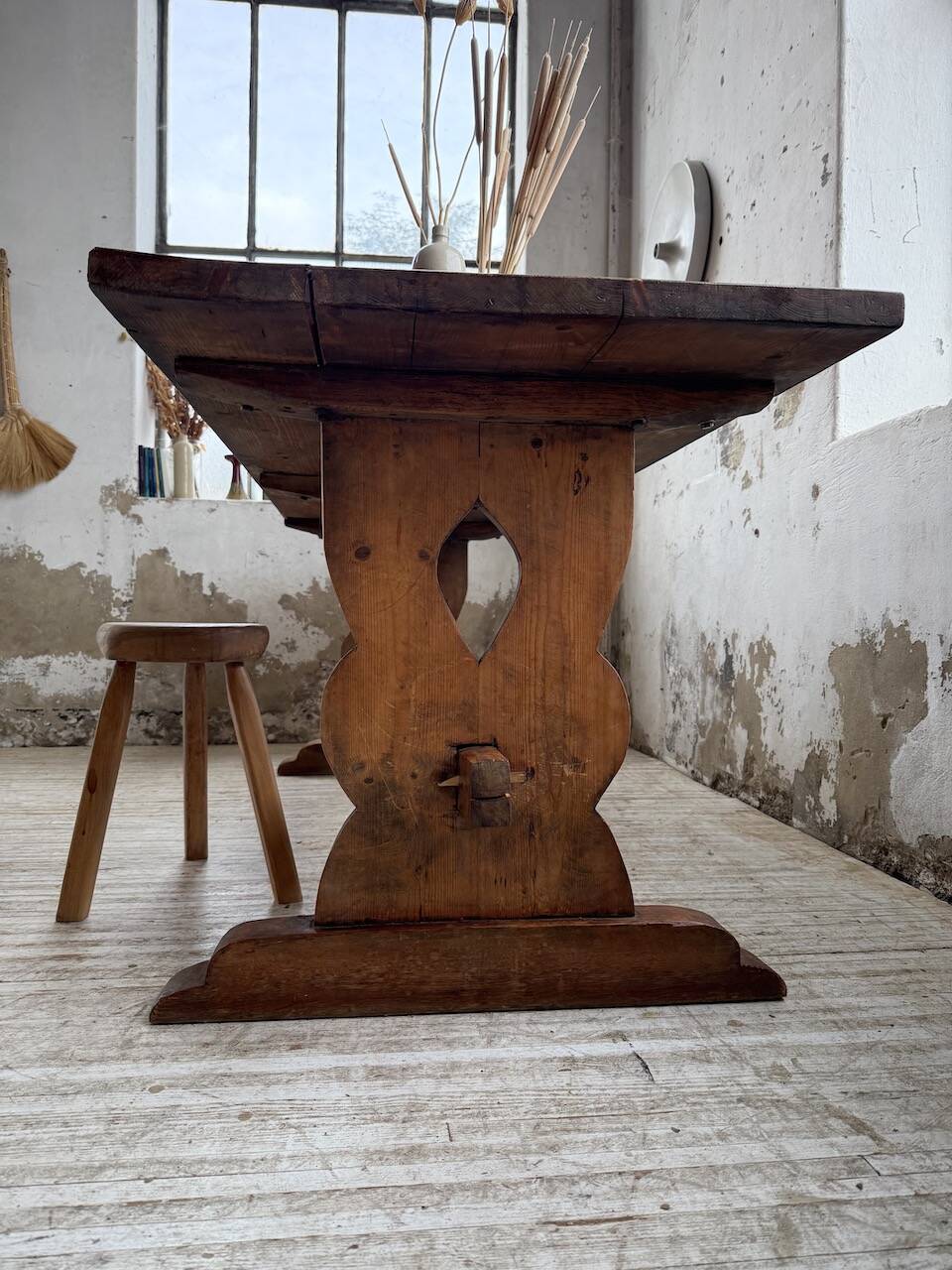 Monastery-style farmhouse table, pine, 210cm