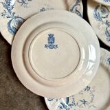 6 Gien ironstone dinner plates, "Rinceaux" service no. 2