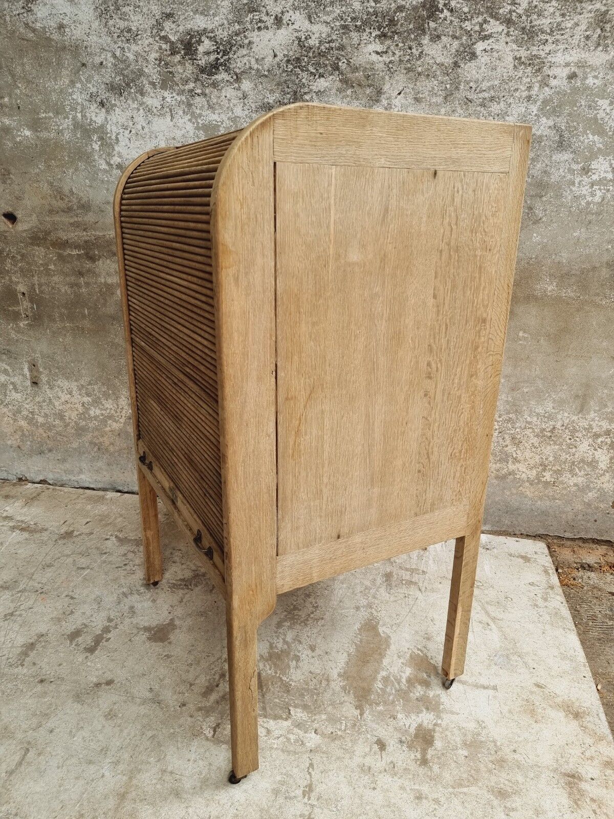 Antique roller shutter cabinet oak chest of drawers