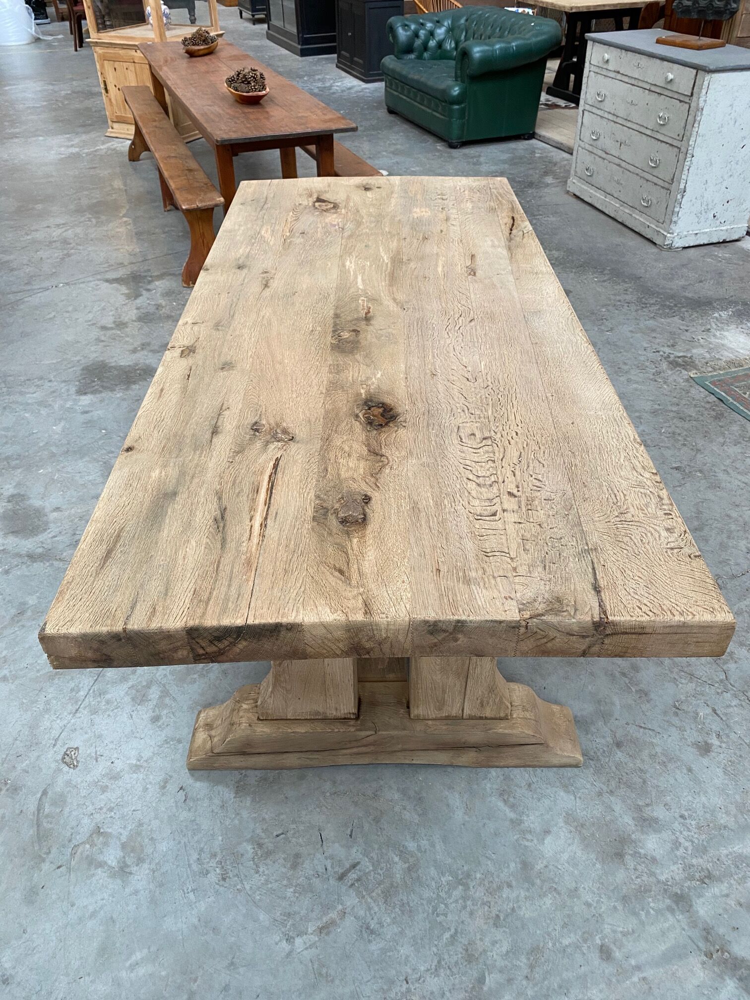 Solid oak farmhouse table