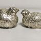 Set Salt + Pepper + Vintage mustard in the shape of birds / quails DLG Mauro Manetti