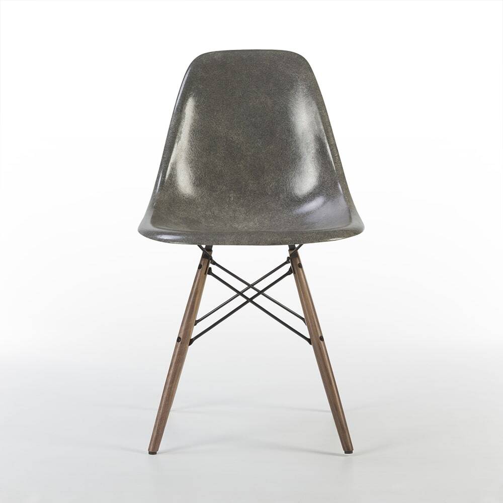Elephant Grey Pair (2) Herman Miller Original Eames DSW Dining Shell Chairs