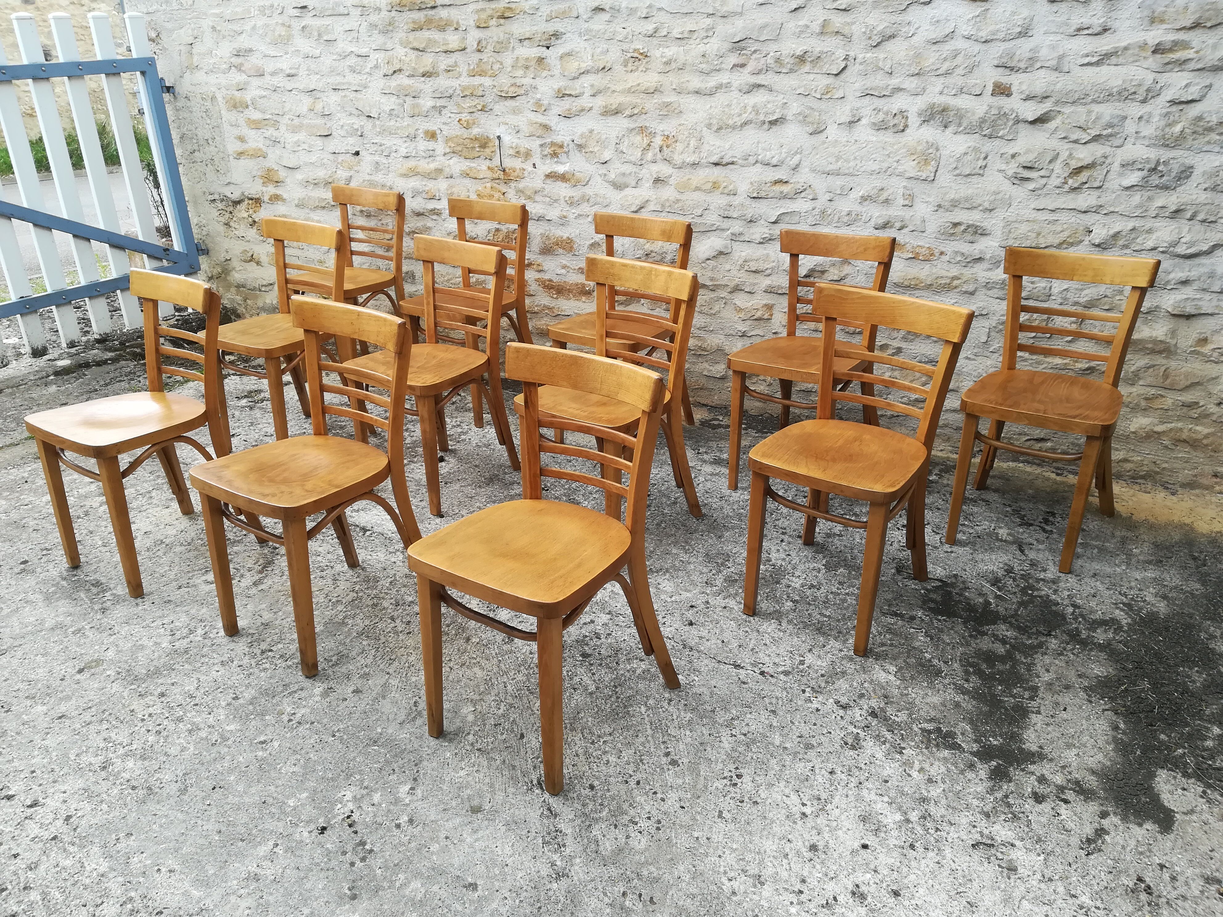 12 refinished bistro chairs