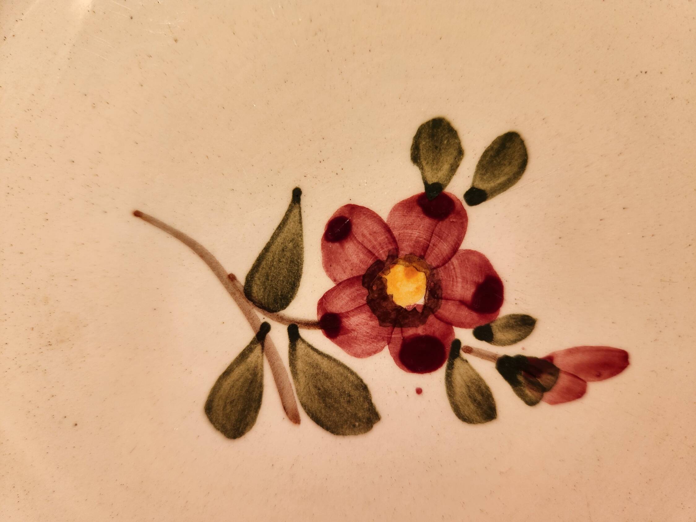 22 flat plates Armelle Sarreguemines hand-painted