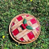 Plat à tarte en trompe-l’œil tarte aux cerises