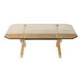 Designer coffee table in glass with an altuglass base.