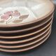 Compartmented plates in colored stoneware with Flower pattern