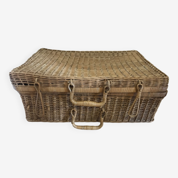 Wicker picnic or deco briefcase