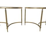 Set de 2 tables basses vintage en laiton, 1970