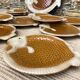 Fish plates, dish and sauce boat, Italian barbotine, 1970