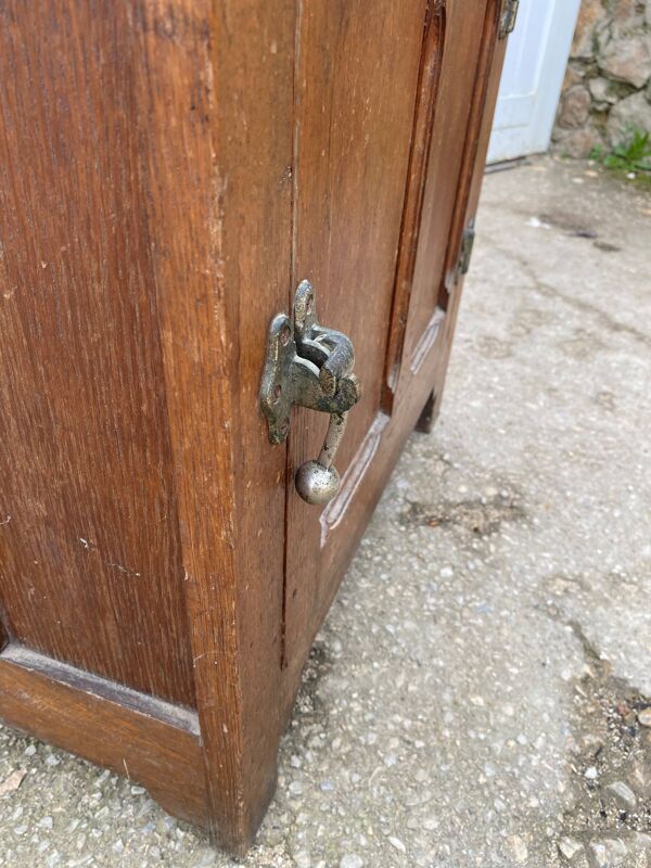 Meuble de métier Frigo bois glacière bar en chêne des années 30
