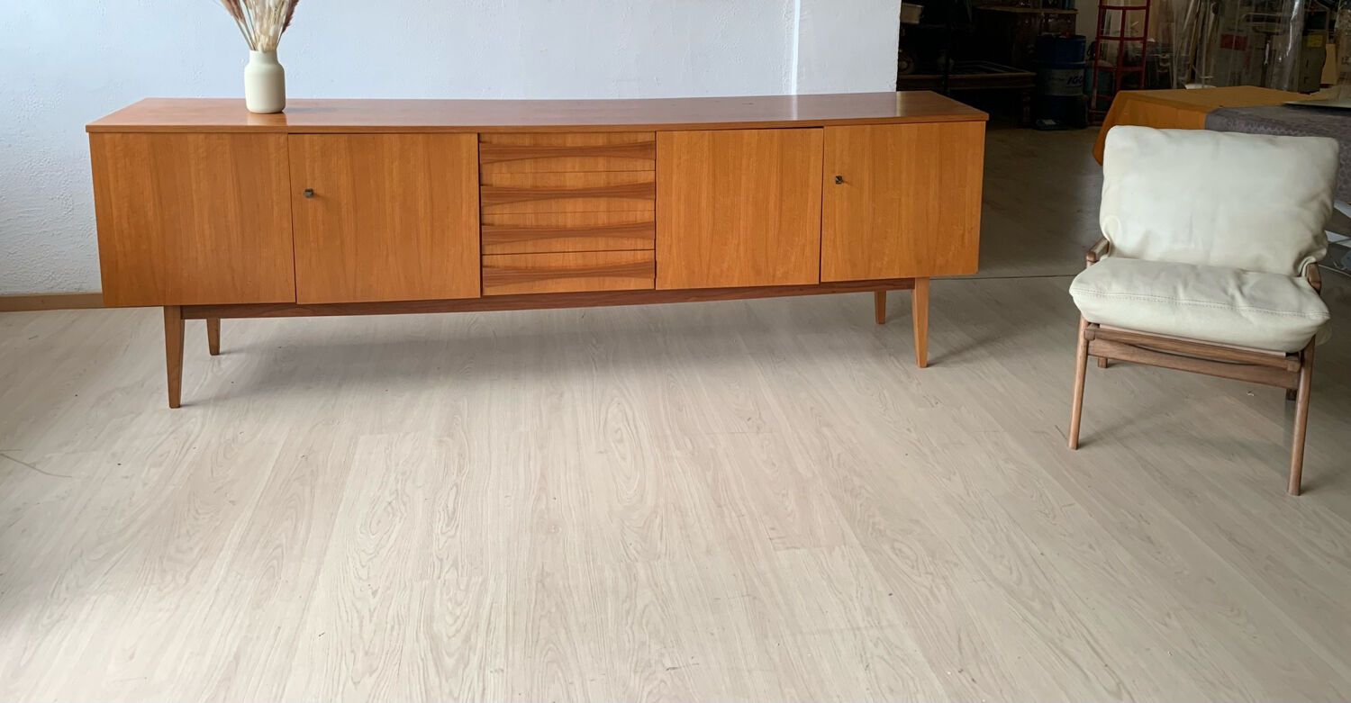 Vintage Scandinavian sideboard in blonde teak