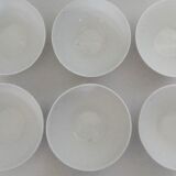 Set of 6 ribbed bowls and floral motifs