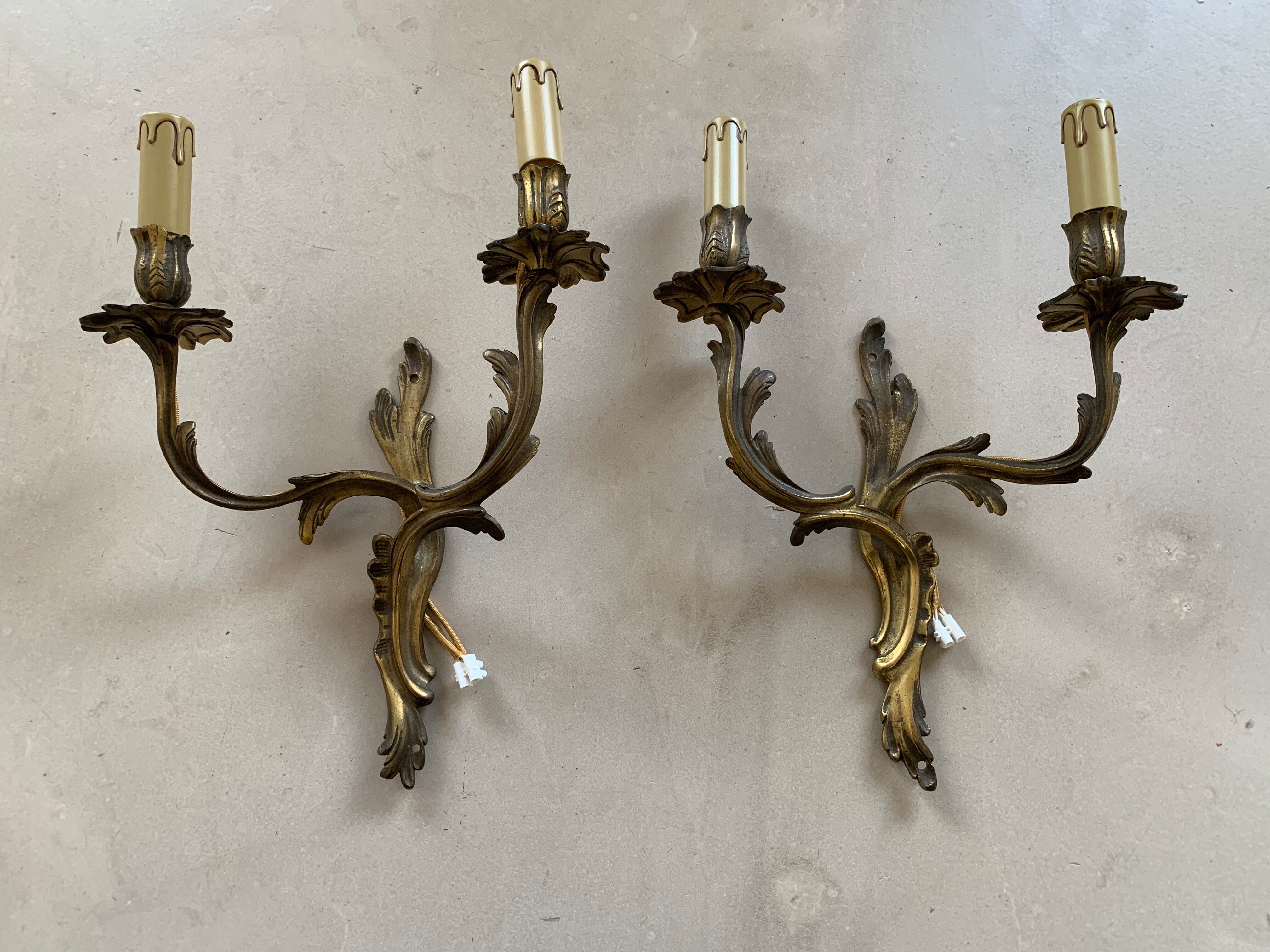 Pair of Louis XV bronze sconces