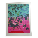 Femme en rose original hand-signed lithograph Paul Guiramand