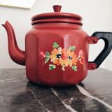 Painted pots and teapot