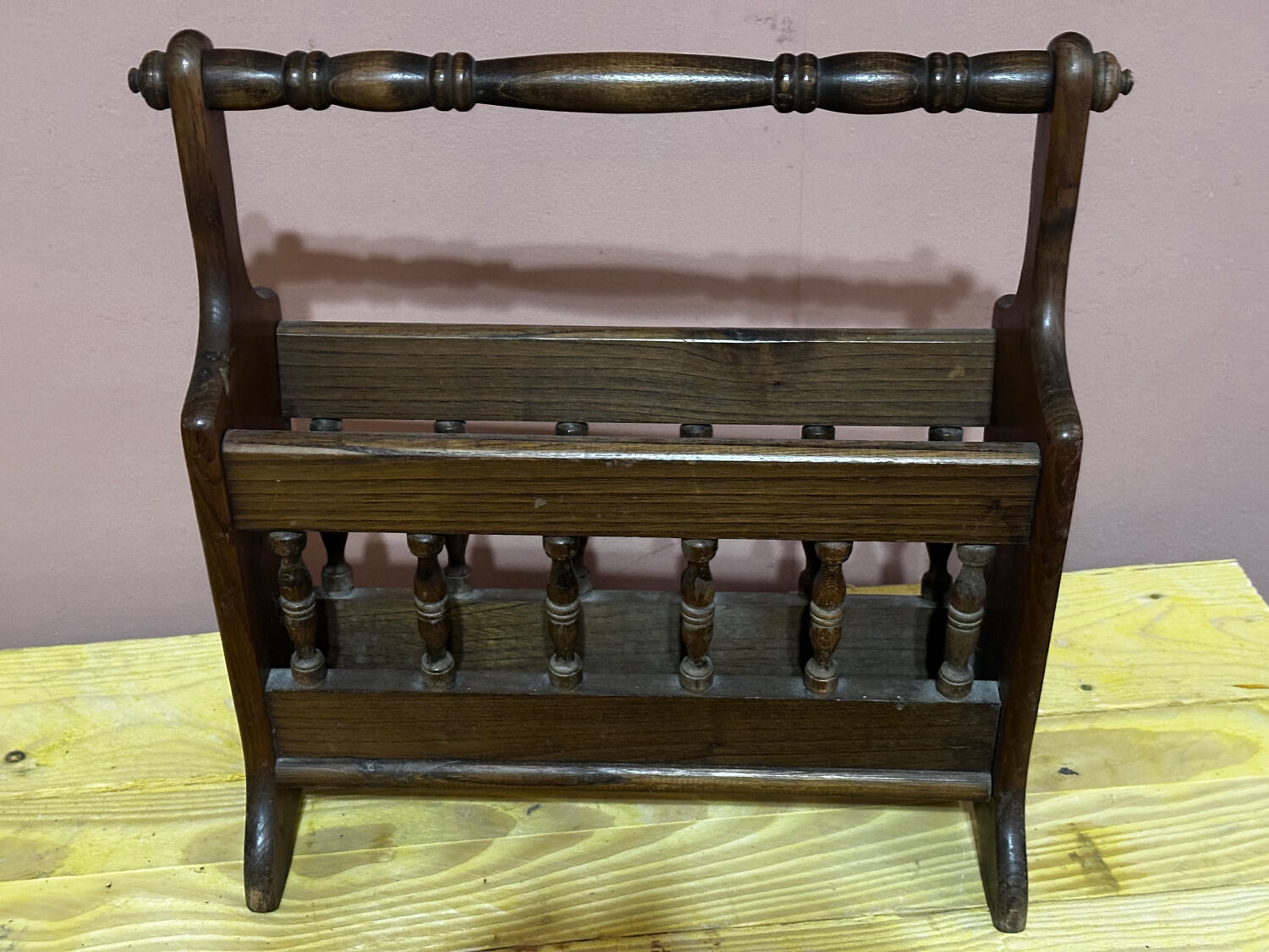 Vintage wooden magazine rack, Denmark