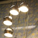 Waterfall hanging lampsusp with 7 chrome balls