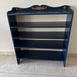 Vintage midnight blue bookcase shelf