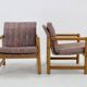 Paire de fauteuils et table basse en hêtre des années 1970 par TON, Tchécoslovaquie