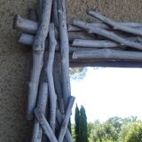 Mirror in gray driftwood frame < 65x84 cm >