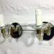 Pair of glass and mirror sconces