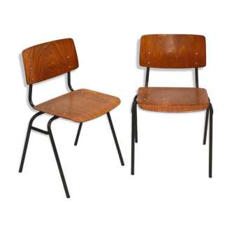 Paire de chaises d'école hollandaises
