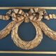 Trumeau louis XVI style mirror in black and gold stucco