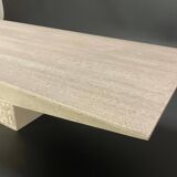 Grande table basse rectangle en travertin de Claude Berraldacci, Années 90.