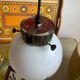 Suspension vintage en verre opalin soufflé – style Murano