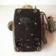 Ancien téléphone fixe à cadran SO.CO.TEL S63 couleur vert olive déco vintage