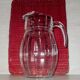 Vintage transparent molded glass carafe with handle