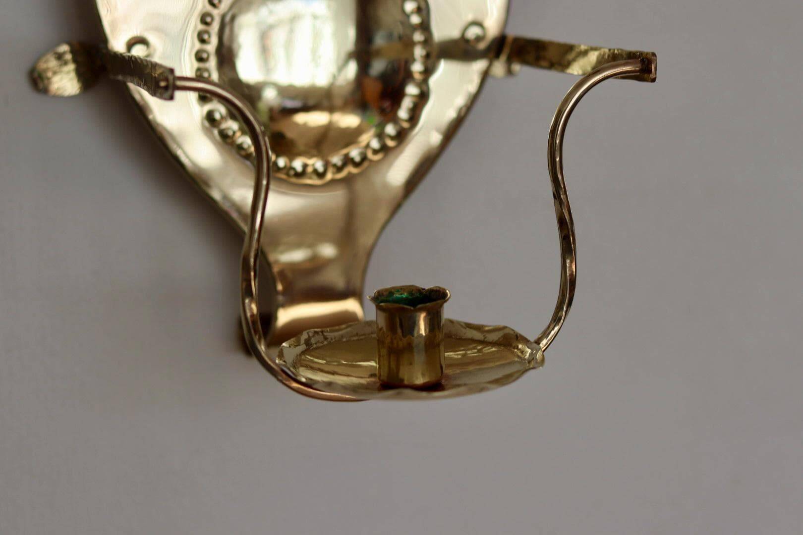 Pair Of Mid Century Swedish Brass Sconces by Ahrneberg Sweden
