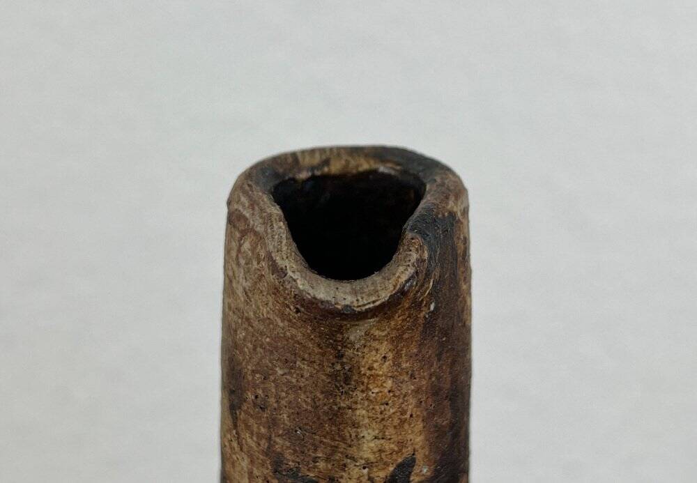 Brutalist vintage studio pottery vase carafe by Gerhard Liebenthron, 1970s.