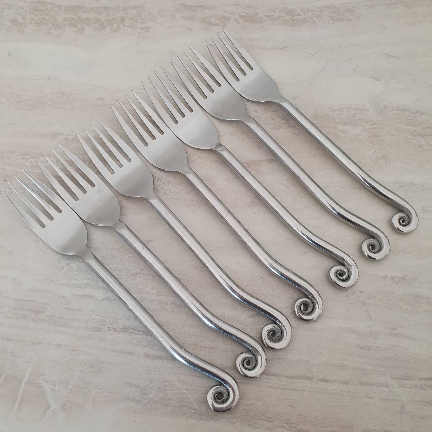 Twisted metal forks / spiral cutlery / twist