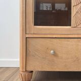 Renovated Parisian art deco solid wood display case
